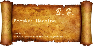 Bocskai Hermina névjegykártya